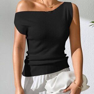 Off the Shoulder Sleeveless Knitted Top